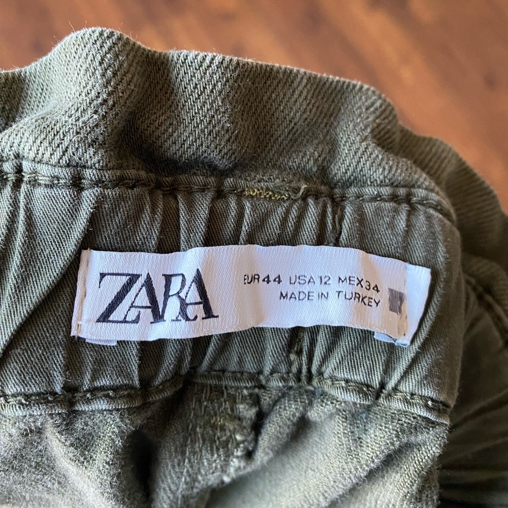 Zara high rise green jeans